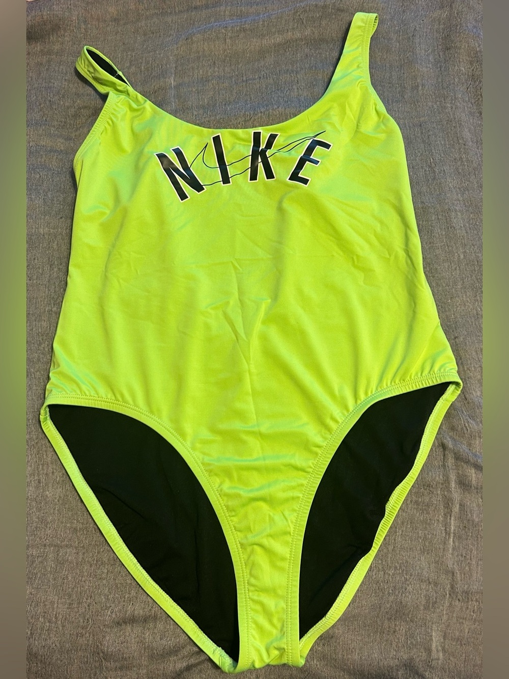 Nike Neon Lime Scoop-Back One-Piece Swimsuit XL